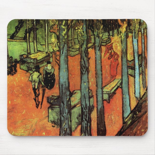 Les Alyscamps, Autumn Leaves by Vincent van Gogh Mouse Mat (Front)