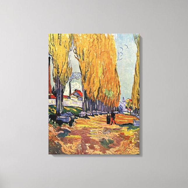 Les Alyscamps by Van Gogh. Autumn landscape Canvas Print (Front)