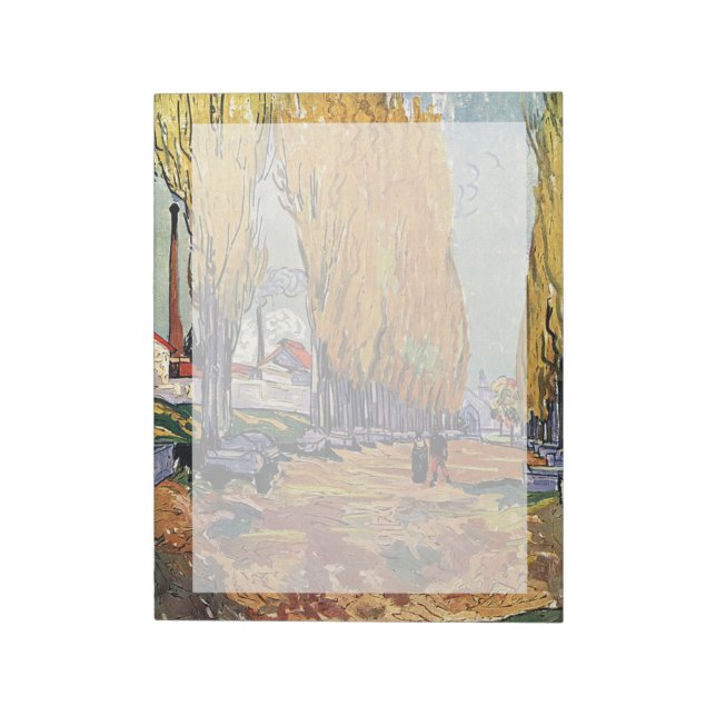 Les Alyscamps by Van Gogh. Autumn landscape Notepad (Rotated)