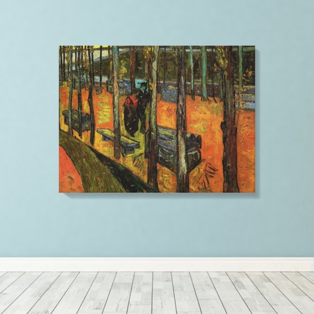 Les Alyscamps (Cemetery) by Vincent van Gogh Canvas Print (Insitu(Wood Floor))