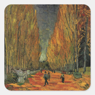 Les Alyscamps (Cemetery) by Vincent van Gogh Square Sticker