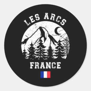 Les Arcs France Alps Ski Resort Alpine Skiing Fren Classic Round Sticker