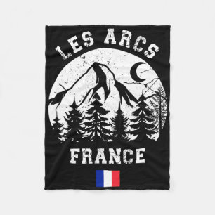 Les Arcs France Alps Ski Resort Alpine Skiing Fren Fleece Blanket