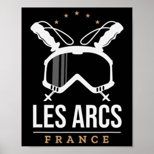 Les Arcs France Ski Resort Vintage Skiing Snowboar Poster