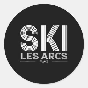 Les Arcs Ski Resort France Alps French Skiing Souv Classic Round Sticker