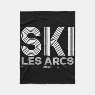 Les Arcs Ski Resort France Alps French Skiing Souv Fleece Blanket