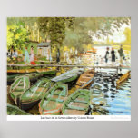 Les bain de la Grenouillere by Claude Monet Poster<br><div class="desc">This painting titled, Les bain de la Grenouillere by Claude Monet is made by the famous artist, Claude Monet. About Claude Monet Claude Monet was the founder of the French impressionist painting style;Les bain de la Grenouillere by Claude Monet the most consistent and prolific practitioner of the movement's philosophy of...</div>