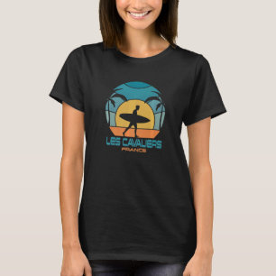 Les Cavaliers Surfing Beach Retro Surfing Summer V T-Shirt