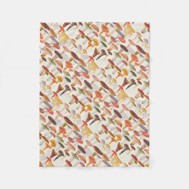 Les Champignons Mushrooms Fleece Blanket (Front)