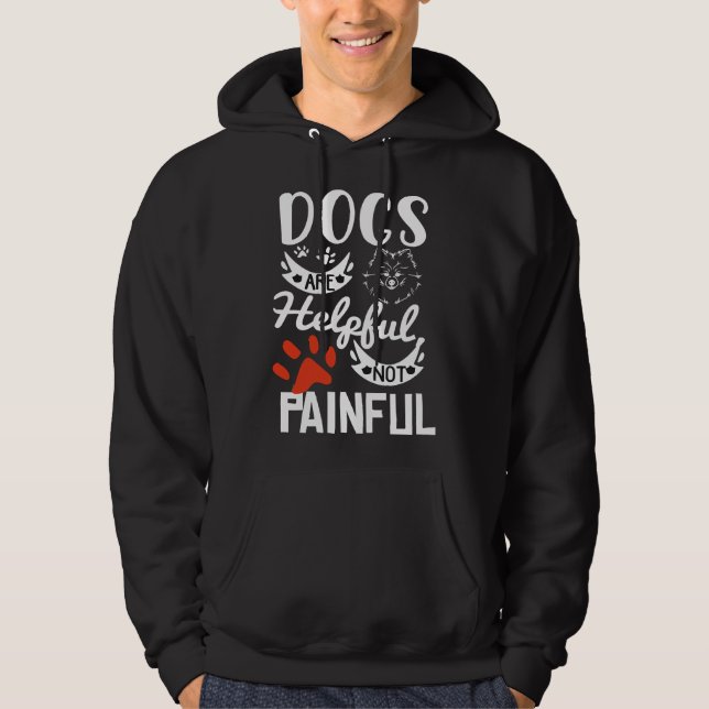 Les Chiens Sont Utiles Pas Douloureux Chiot Doggo  Hoodie (Front)