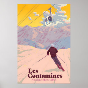 Les Contamines Montjoie Ski Resort Travel Poster