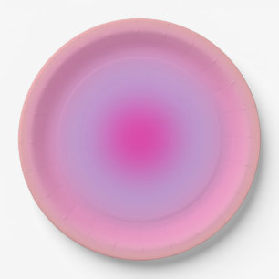 Les Couleurs 01 Orange And Pink Gradient Aura Paper Plate