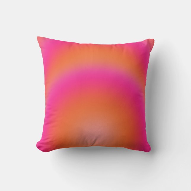 Les Couleurs 03 Hot Pink And Orange Gradient Aura Cushion (Front)