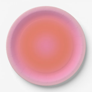 Les Couleurs 04 Neutral Pink And Orange Gradient Paper Plate