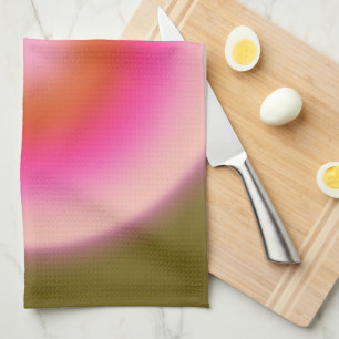 Les Couleurs 05 Gradient Olive And Pink Aura Tea Towel