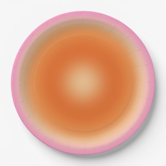 Les Couleurs 11 Pink And Orange Gradient Paper Plate (Front)