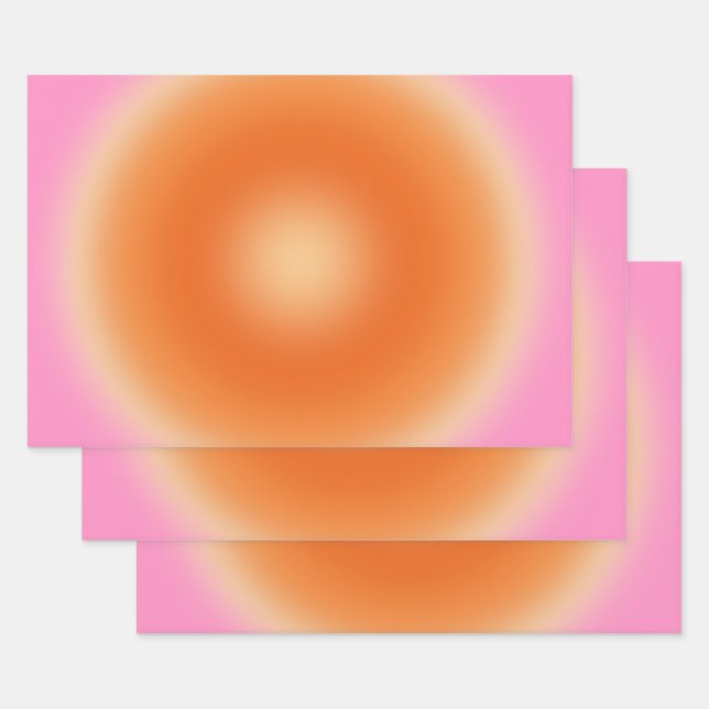 Les Couleurs 11 Pink And Orange Gradient Wrapping Paper Sheet (Set)