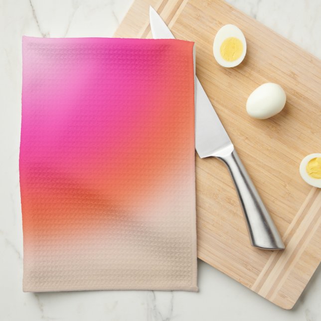 Les Couleurs 12 Orange And Pink Gradient Tea Towel (Quarter Fold)