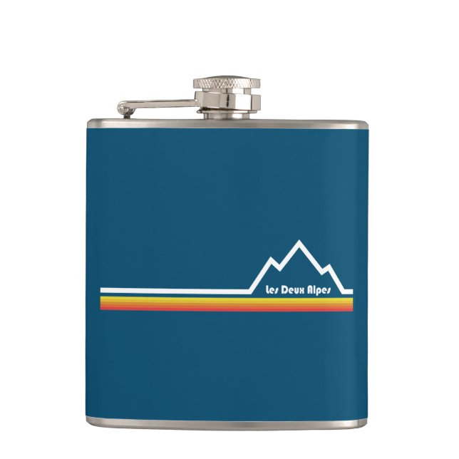 Les Deux Alpes France Hip Flask (Front)
