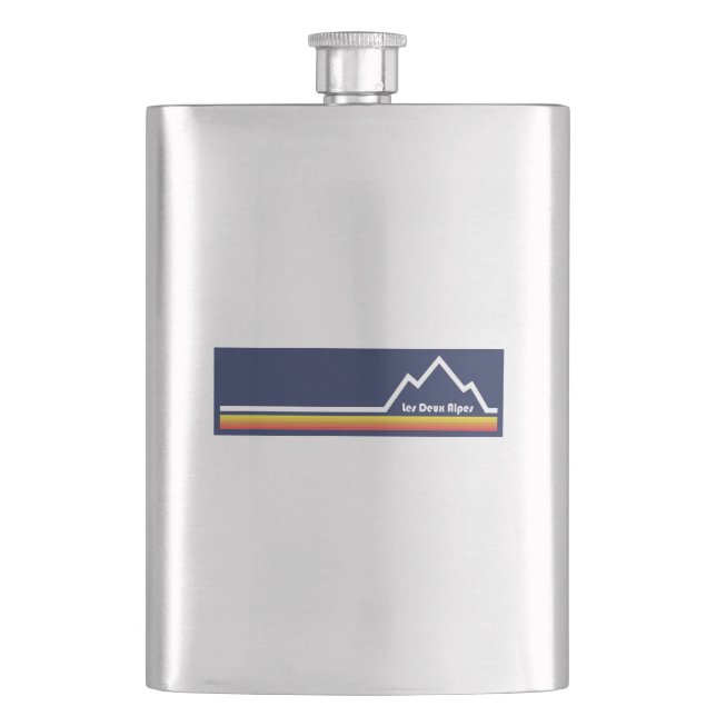 Les Deux Alpes France Hip Flask (Front)