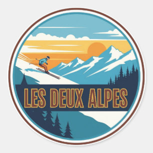 Les Deux Alpes France Travel Classic Round Sticker