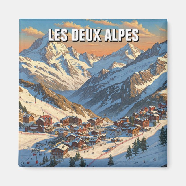 Les Deux Alpes France Travel Magnet (Front)