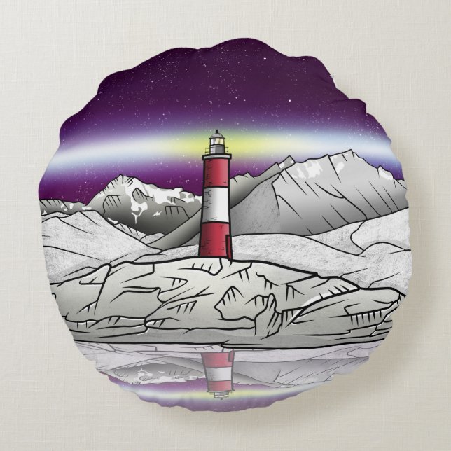 Les Eclaireurs Lighthouse Beagle Channel Round Cushion (Back)