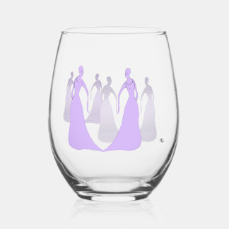 Les Femmes 16 oz. Stemless Wine Glass Lavender