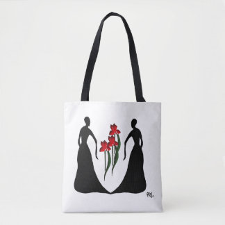 Les Femmes Bold Red Irises Personalised Tote Bag