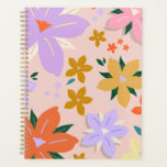 Les Fleurs 04 Retro Colourful Floral Planner<br><div class="desc">Abstract Retro Floral Print - Les Fleurs.</div>