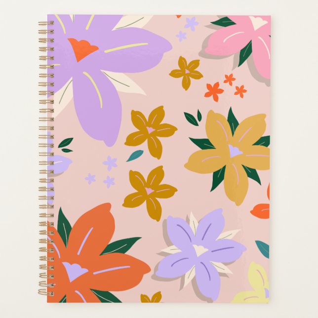 Les Fleurs 04 Retro Colourful Floral Planner (Front)