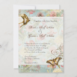 Les Fleurs Peony Rose Tulip Floral Flowers Wedding Invitation
