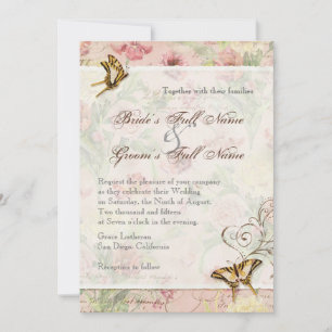 Les Fleurs Peony Rose Tulip Floral Flowers Wedding Invitation