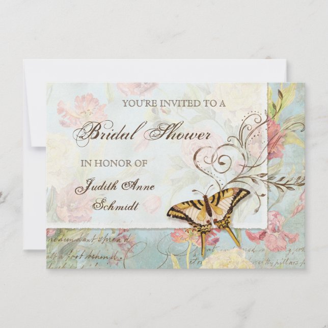 Les Fleurs Peony Rose Tulip Floral Flowers Wedding Invitation (Front)