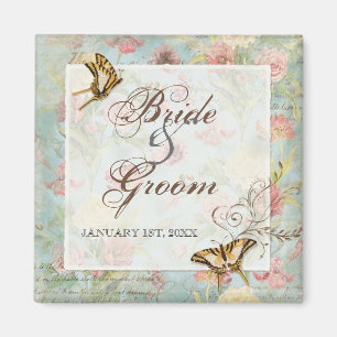 Les Fleurs Peony Rose Tulip Floral Flowers Wedding Magnet