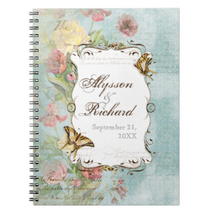 Les Fleurs Peony Rose Tulip Floral Flowers Wedding Notebook