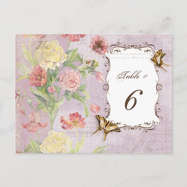 Les Fleurs Peony Rose Tulip Floral Flowers Wedding Postcard (Front)