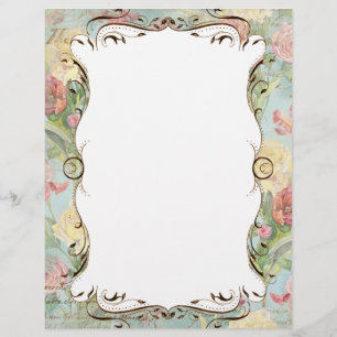 Les Fleurs Peony Rose Tulip Floral Stationery Pg 2