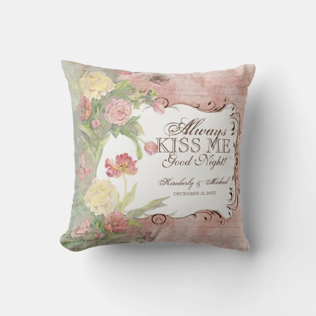Les Fleurs Peony Rose Tulip Iris Floral Flowers Cushion (Front)