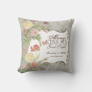 Les Fleurs Peony Rose Tulip Iris Floral Flowers Cushion