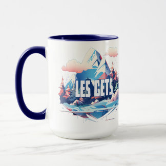 Les Gets Alpine Mountain Two-Tone Coffee Mug
