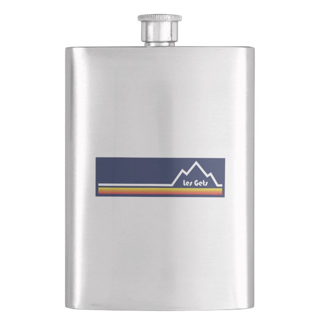 Les Gets France Hip Flask (Front)