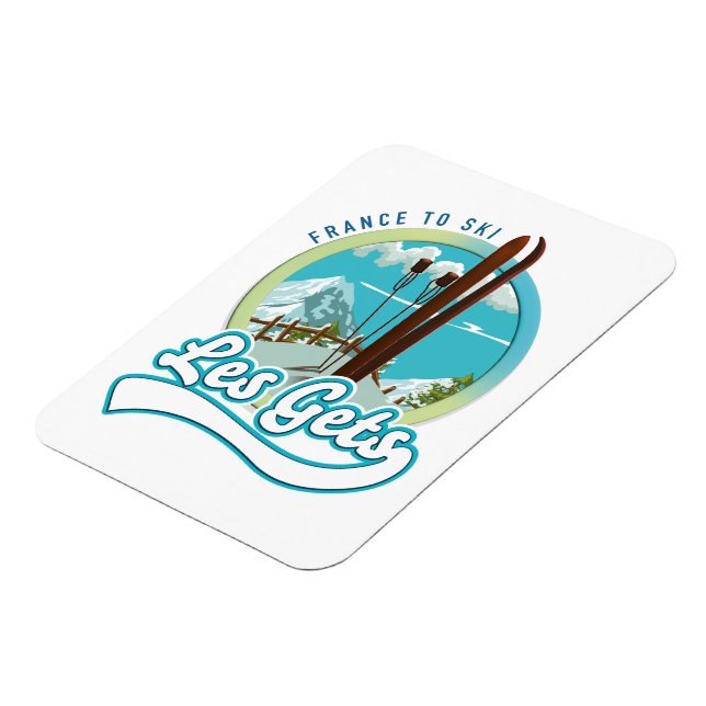 Les Gets france ski logo Magnet (Left Side)