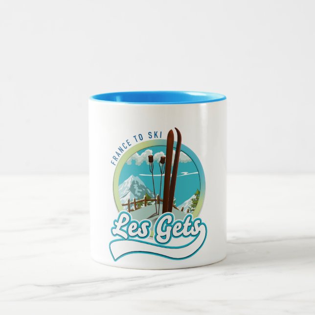 Les Gets france ski logo Two-Tone Coffee Mug (Center)