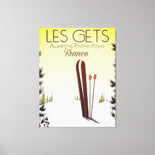 Les Gets France ski travel poster Canvas Print