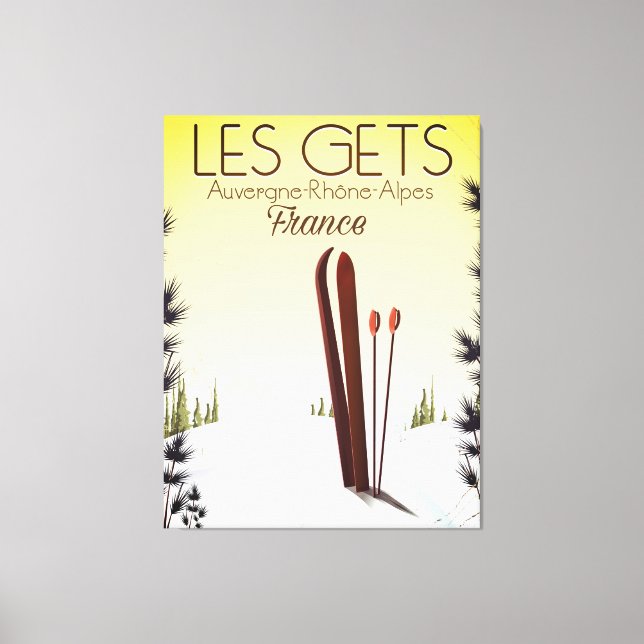 Les Gets France ski travel poster Canvas Print (Front)