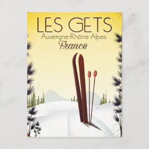 Les Gets France ski travel poster Postcard