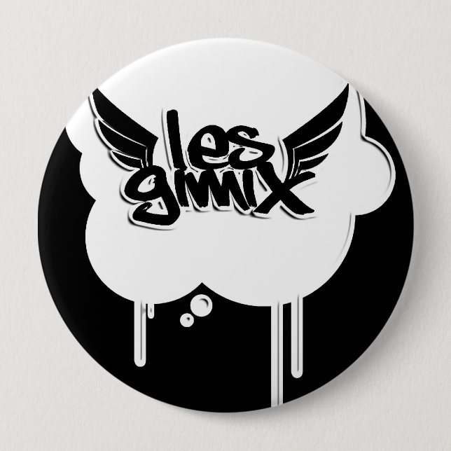 Les Gimix White Bubble Button (Front)