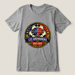 Les Grenadiers Haiti Soccer Vintage Crest Tri-Blend Shirt