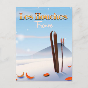Les Houches France ski poster Postcard